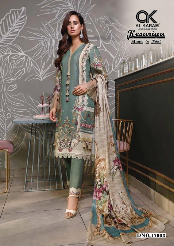 Al karam Kesariya Vol 17 catalog pakistani lawn suit wholesale