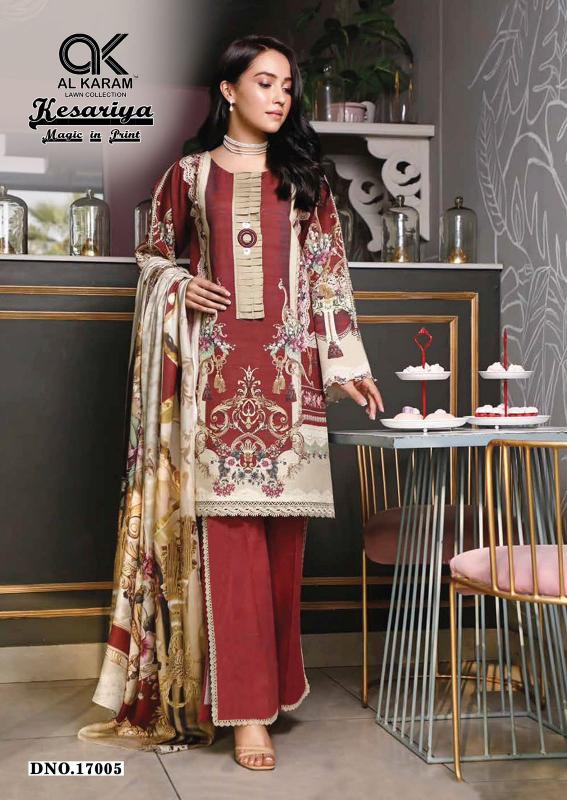 Al karam Kesariya Vol 17 catalog pakistani lawn suit wholesale