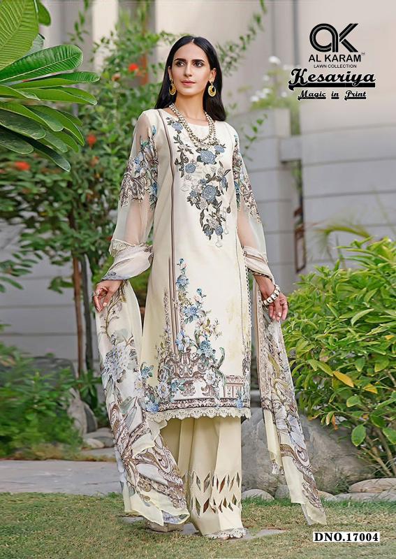 Al karam Kesariya Vol 17 catalog pakistani lawn suit wholesale
