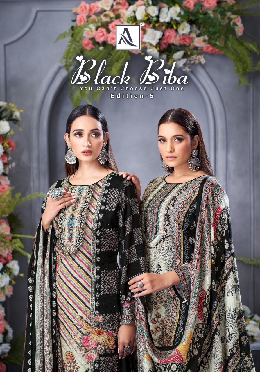 Alok Black Biba vol 5 catalog kf dress materials wholesale