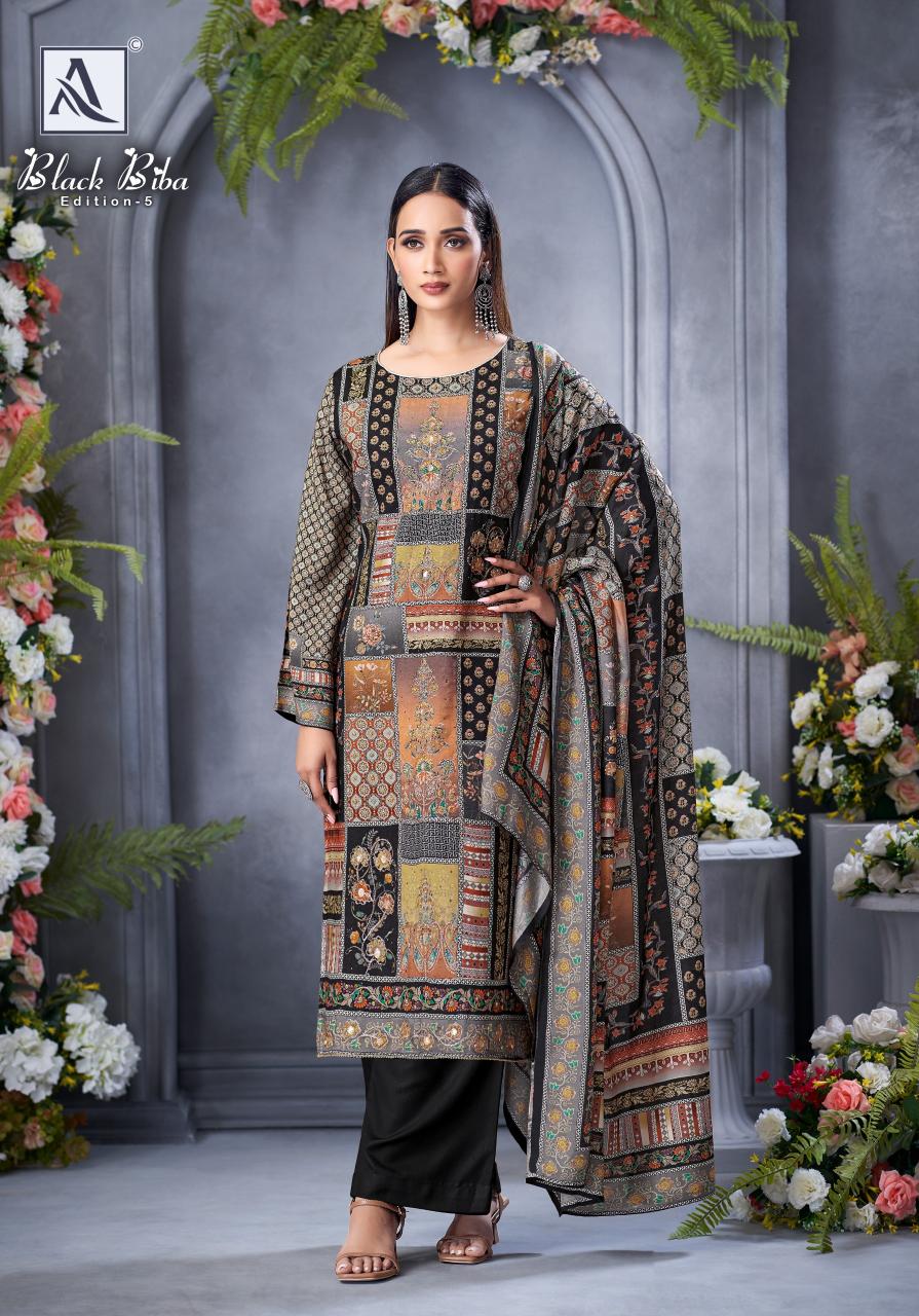 Alok Black Biba vol 5 catalog kf dress materials wholesale