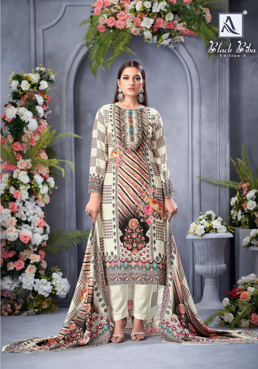 Alok Black Biba vol 5 catalog kf dress materials wholesale