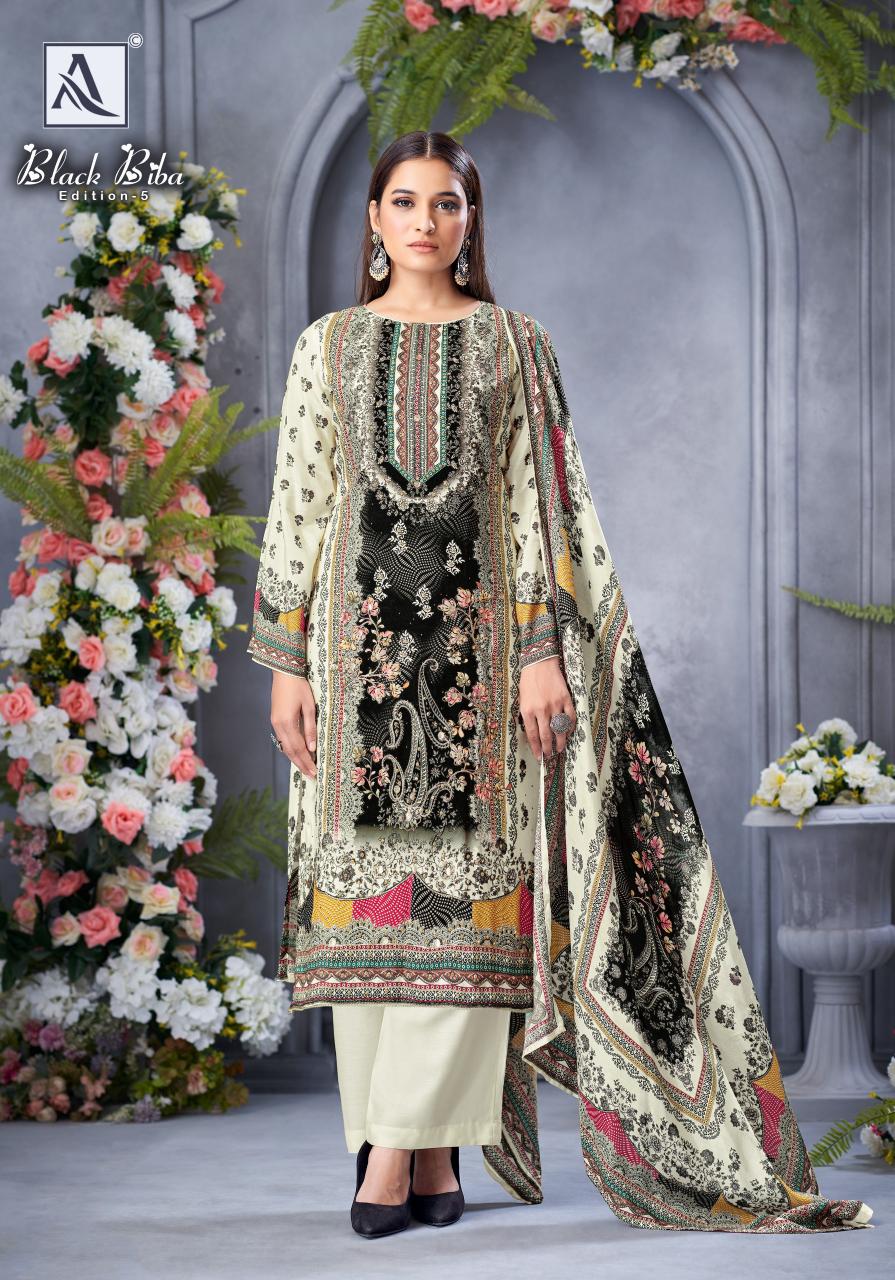 Alok Black Biba vol 5 catalog kf dress materials wholesale
