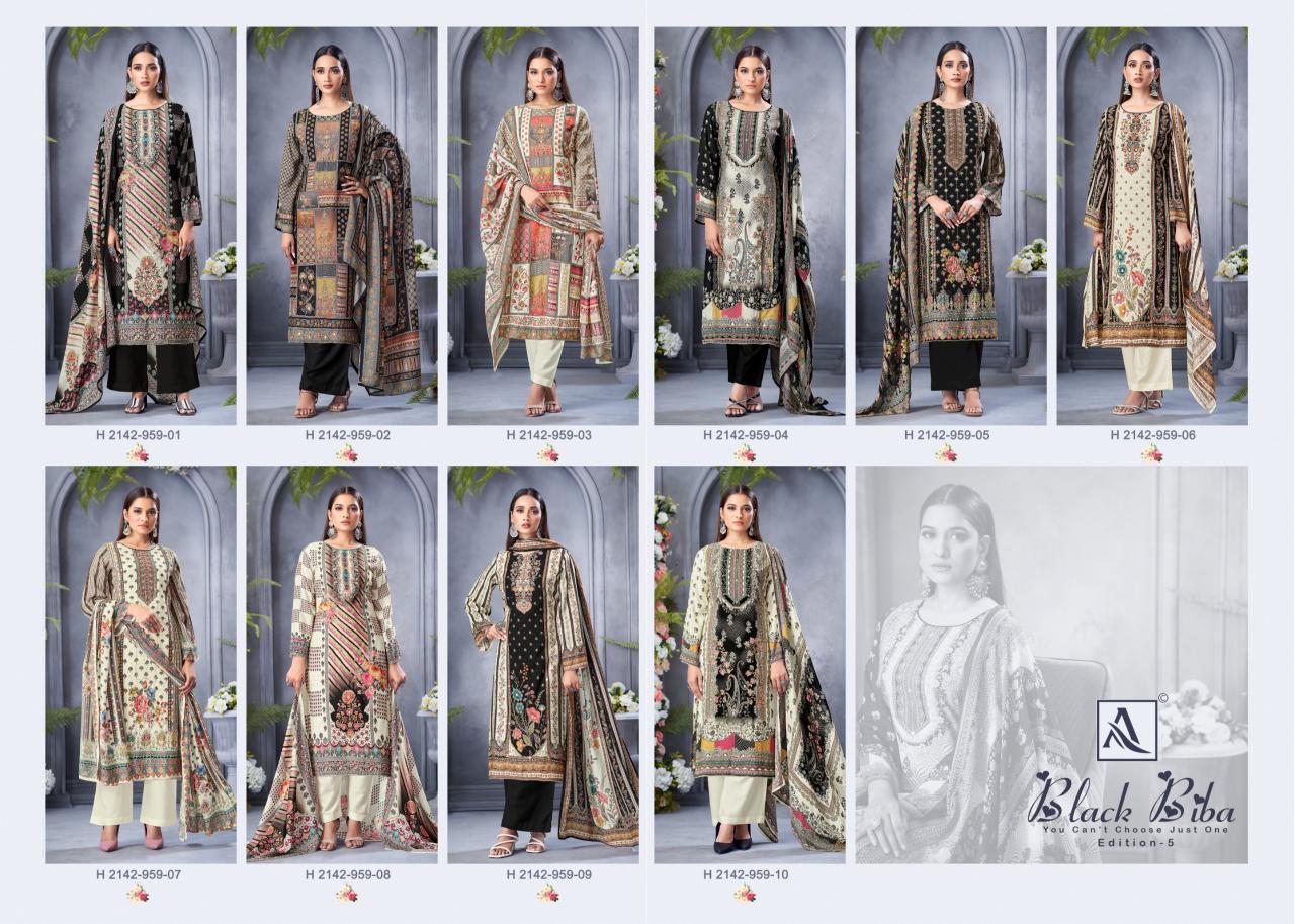 Alok Black Biba vol 5 catalog kf dress materials wholesale