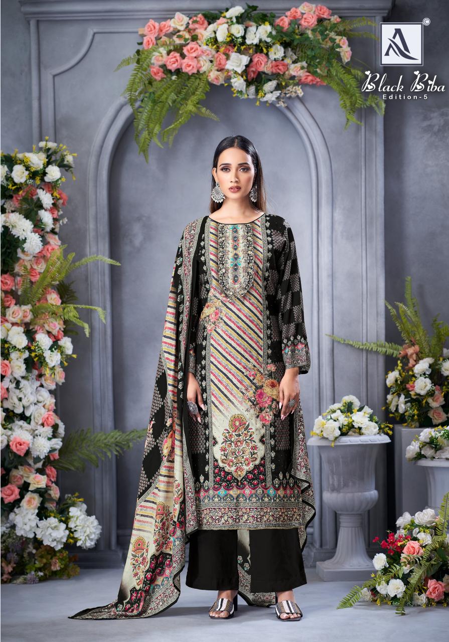 Alok Black Biba vol 5 catalog kf dress materials wholesale