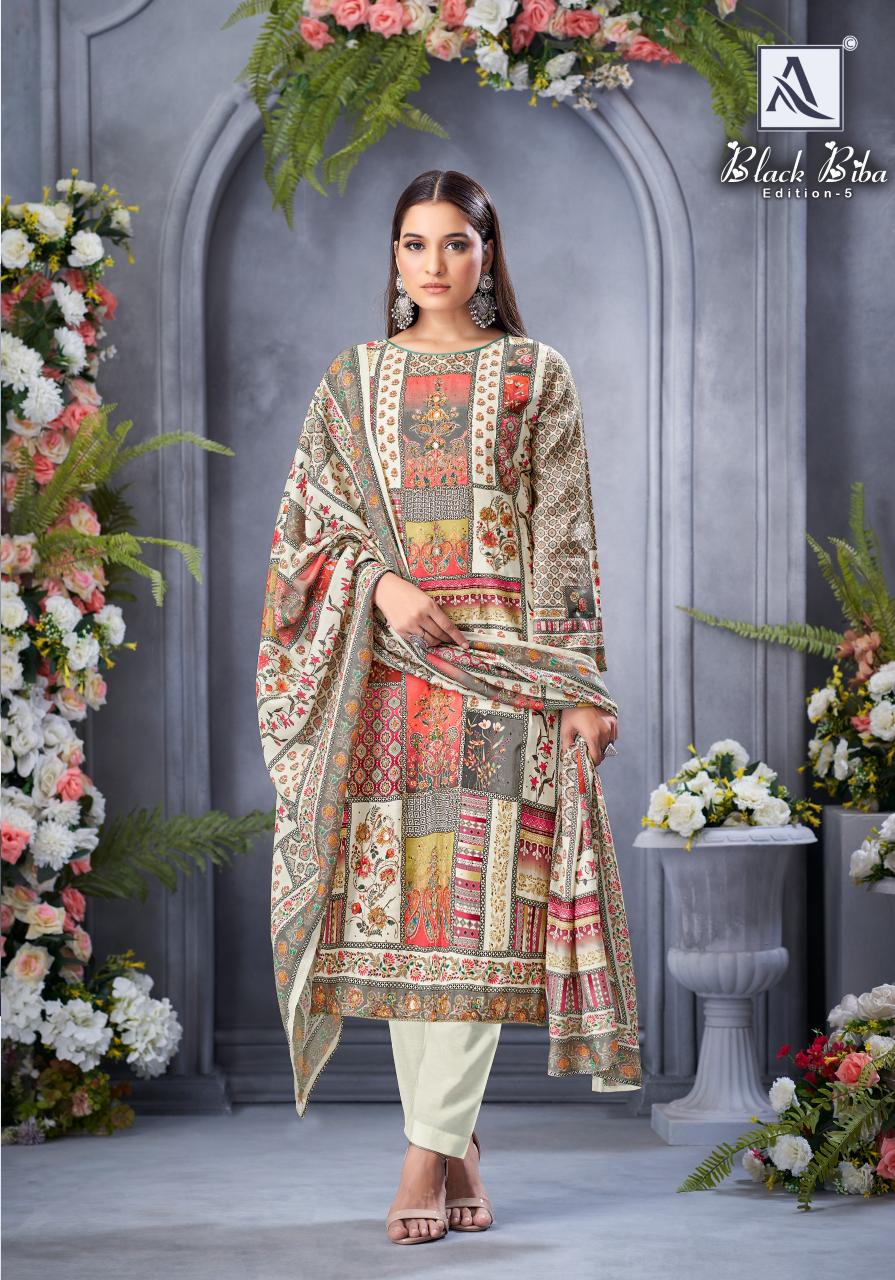 Alok Black Biba vol 5 catalog kf dress materials wholesale