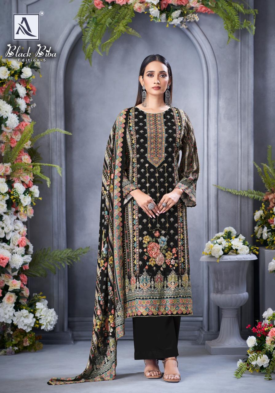 Alok Black Biba vol 5 catalog kf dress materials wholesale