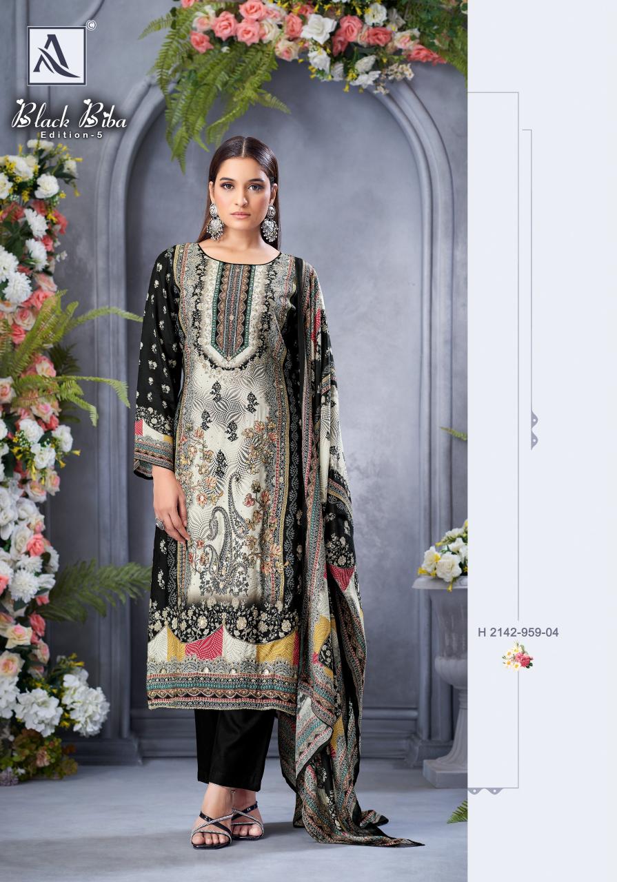 Alok Black Biba vol 5 catalog kf dress materials wholesale