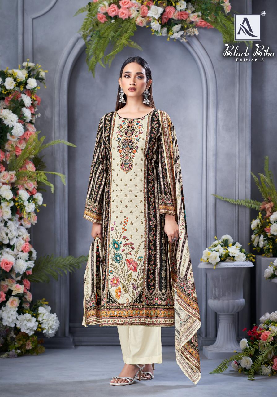 Alok Black Biba vol 5 catalog kf dress materials wholesale
