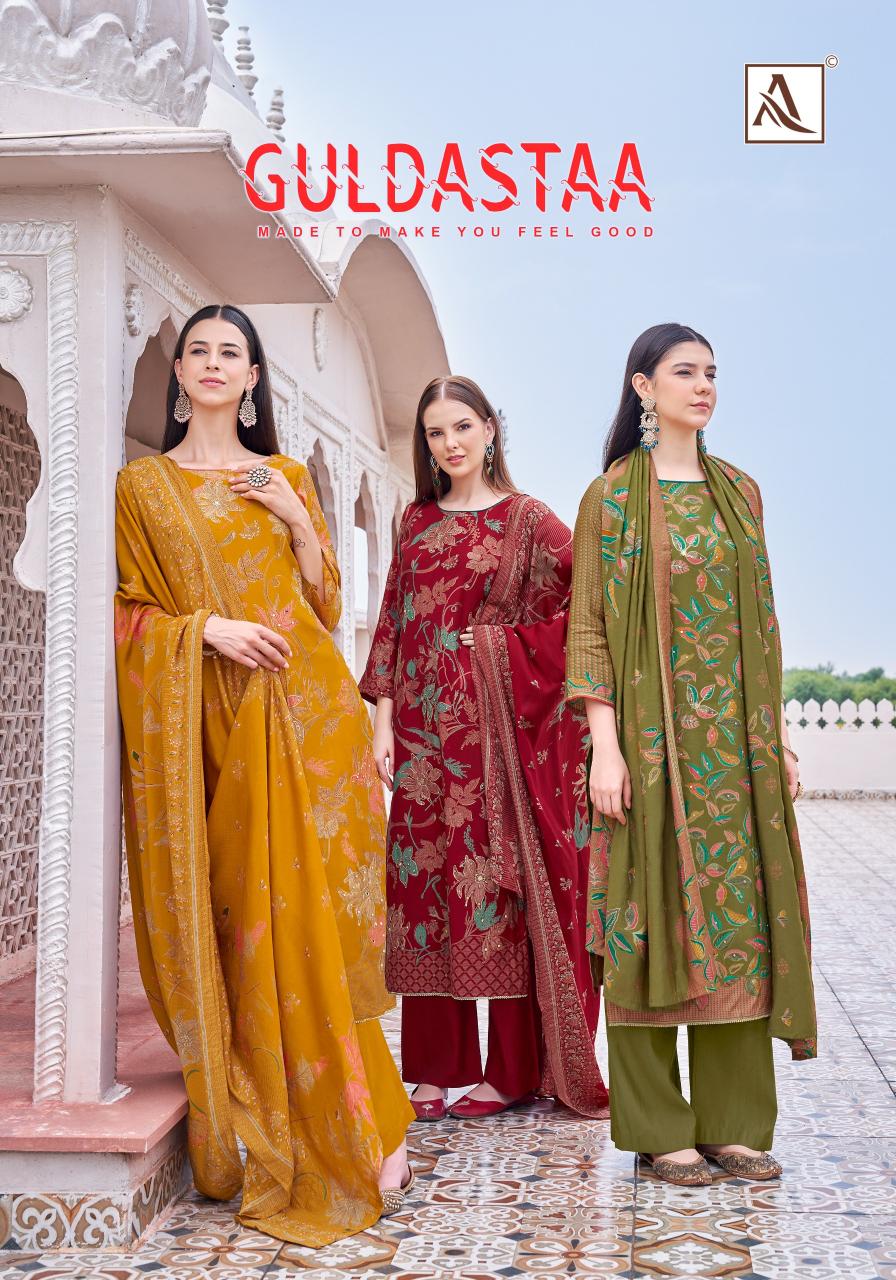 Alok Guldasta catalog surat dress material wholesaler 