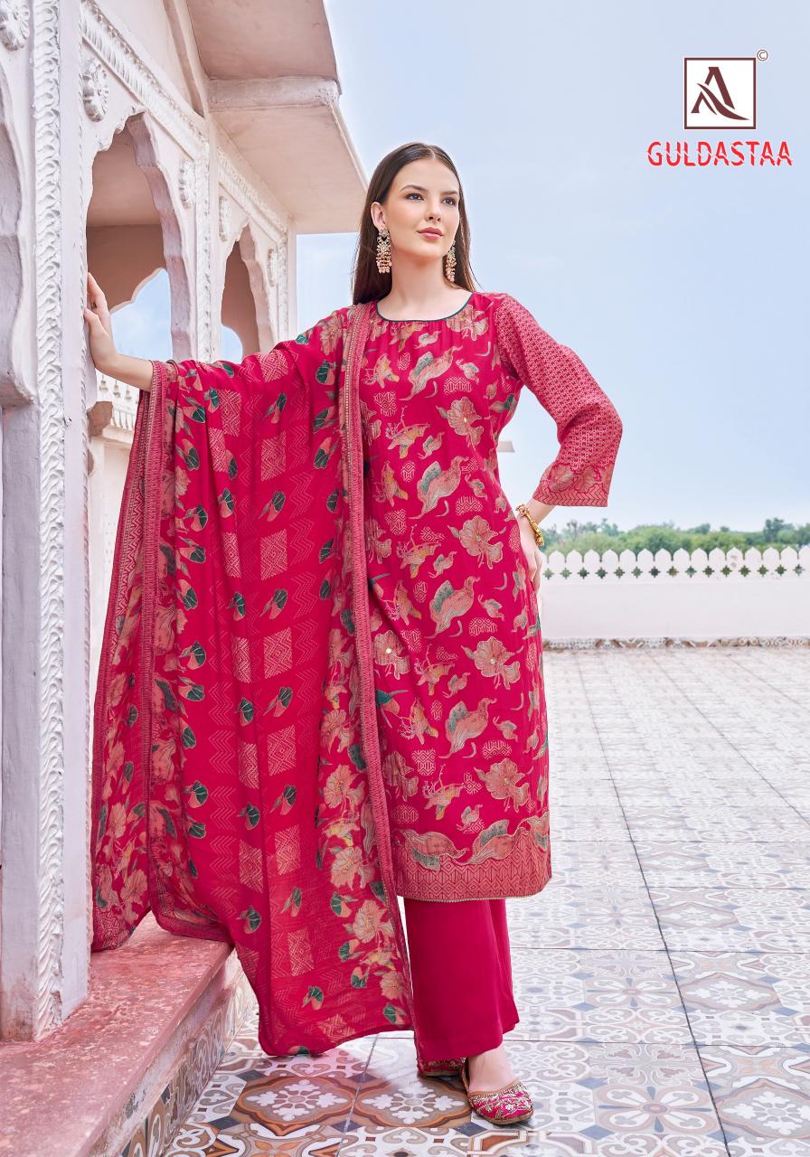 Alok Guldasta catalog surat dress material wholesaler 
