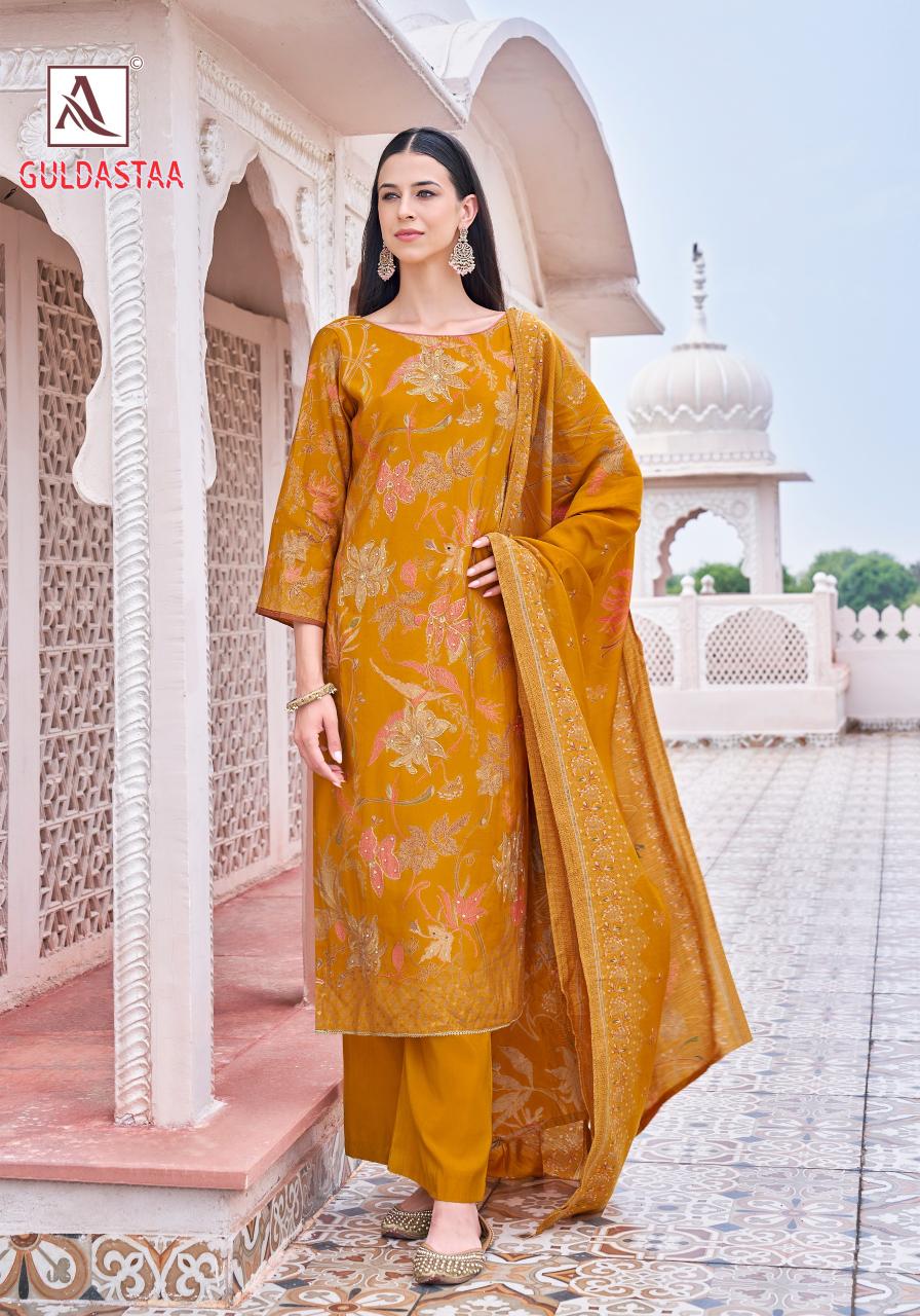 Alok Guldasta catalog surat dress material wholesaler 