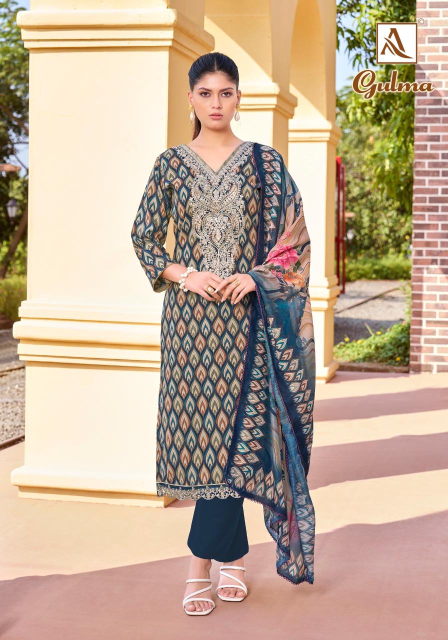 Alok Gulma catalog wholesale dress material market surat