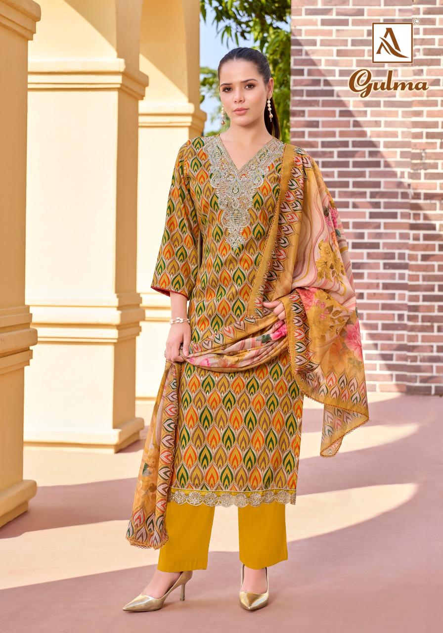 Alok Gulma catalog wholesale dress material market surat
