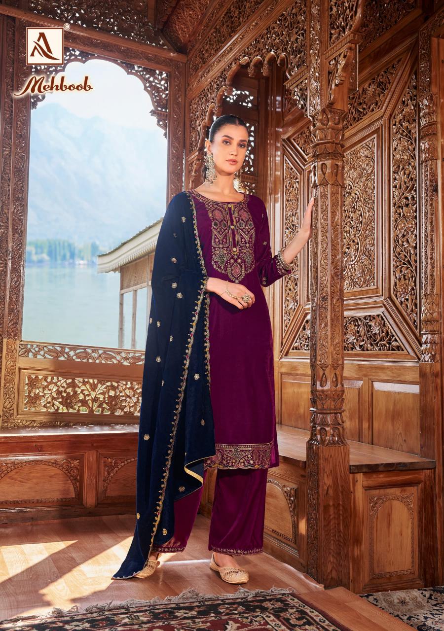 Alok Mehboob catalog ladies suit dress material at wholesale rate