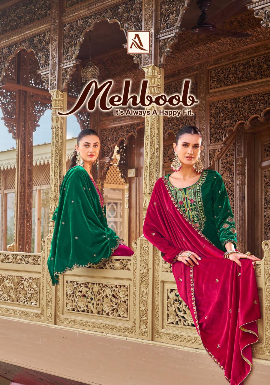 Alok Mehboob catalog ladies suit dress material at wholesale rate