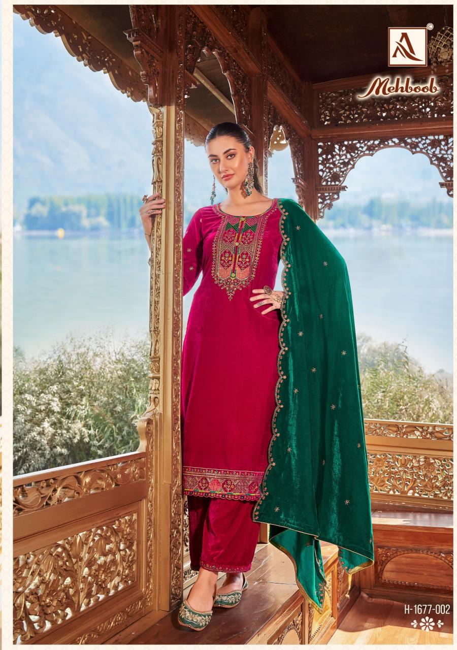 Alok Mehboob catalog ladies suit dress material at wholesale rate
