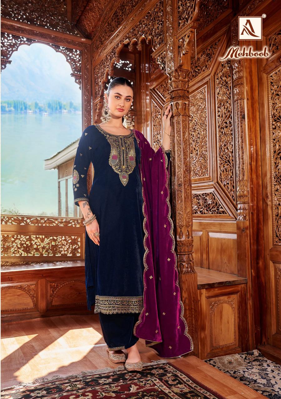 Alok Mehboob catalog ladies suit dress material at wholesale rate
