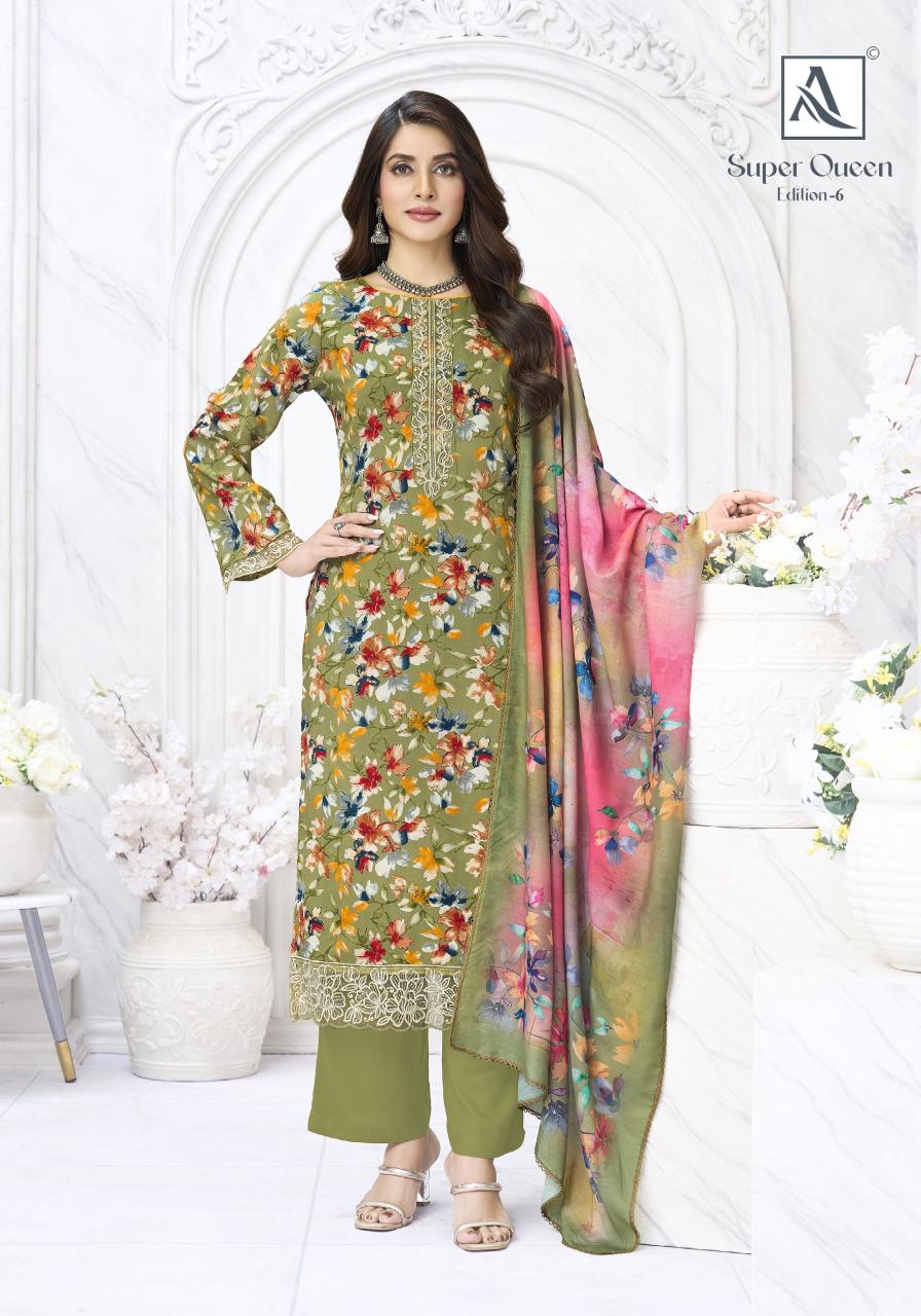 Alok Super Queen vol 6 catalog wholesale dress material online shops kolkata