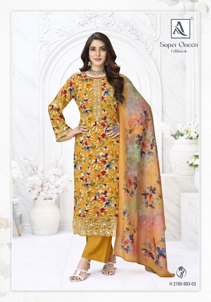 Alok Super Queen vol 6 catalog wholesale dress material online shops kolkata