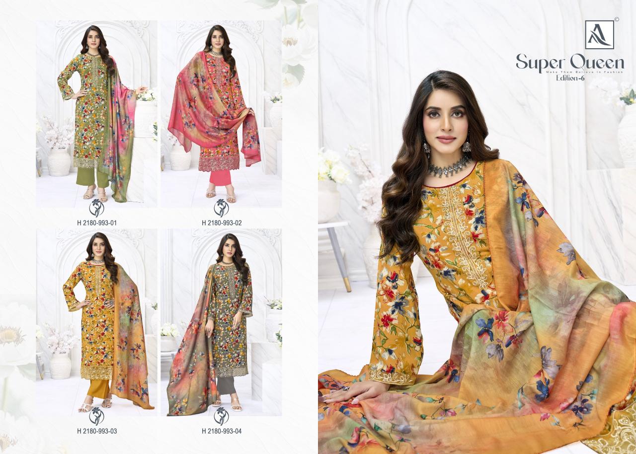 Alok Super Queen vol 6 catalog wholesale dress material online shops kolkata
