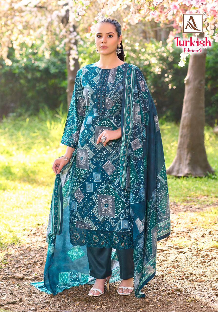 Alok Turkish vol 3 catalog ladies dress material wholesalers in jaipur