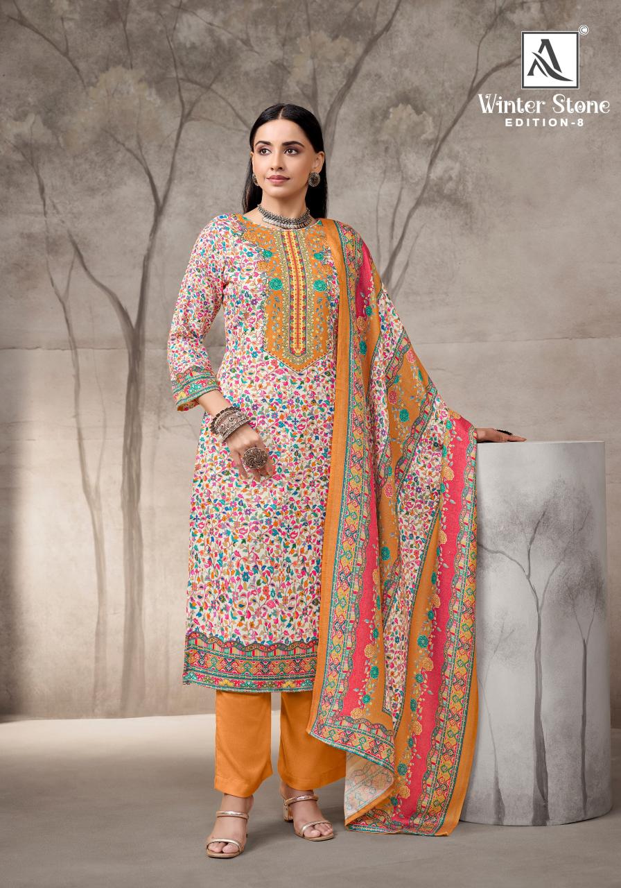 Alok Winter Stone Vol 8 catalog surat dress material wholesalers online