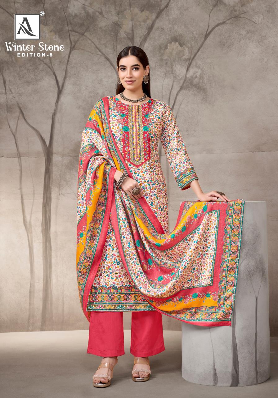 Alok Winter Stone Vol 8 catalog surat dress material wholesalers online