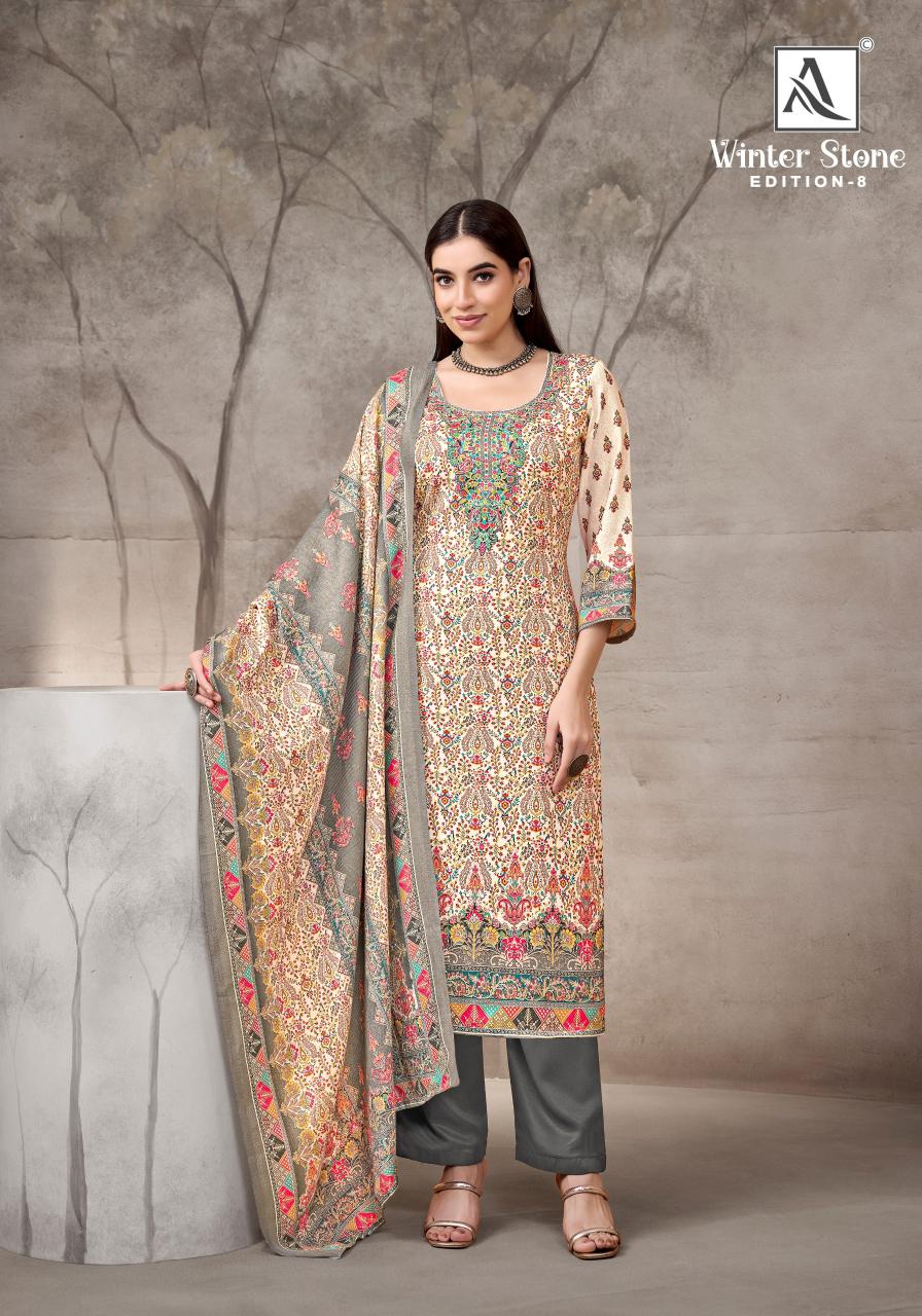 Alok Winter Stone Vol 8 catalog surat dress material wholesalers online