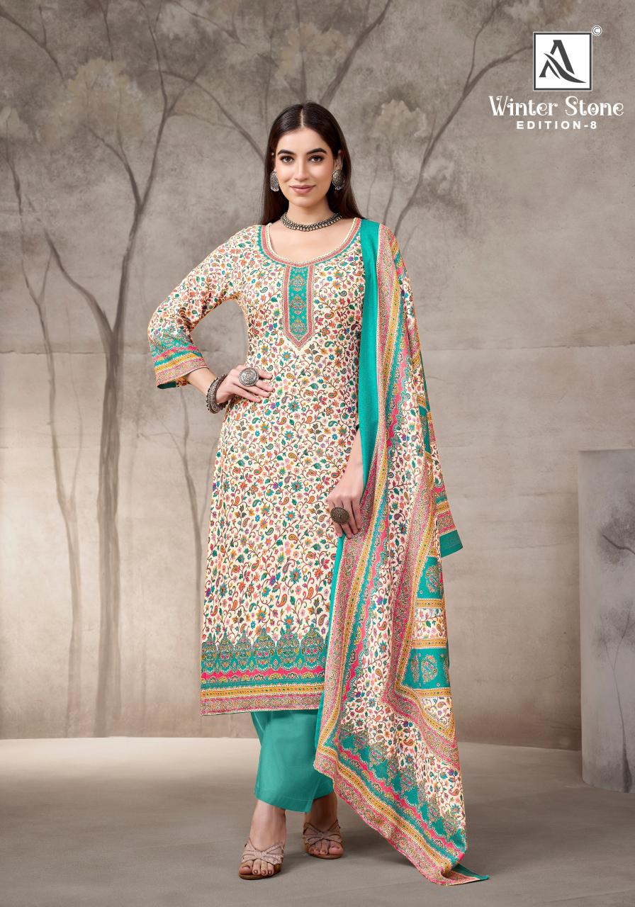 Alok Winter Stone Vol 8 catalog surat dress material wholesalers online