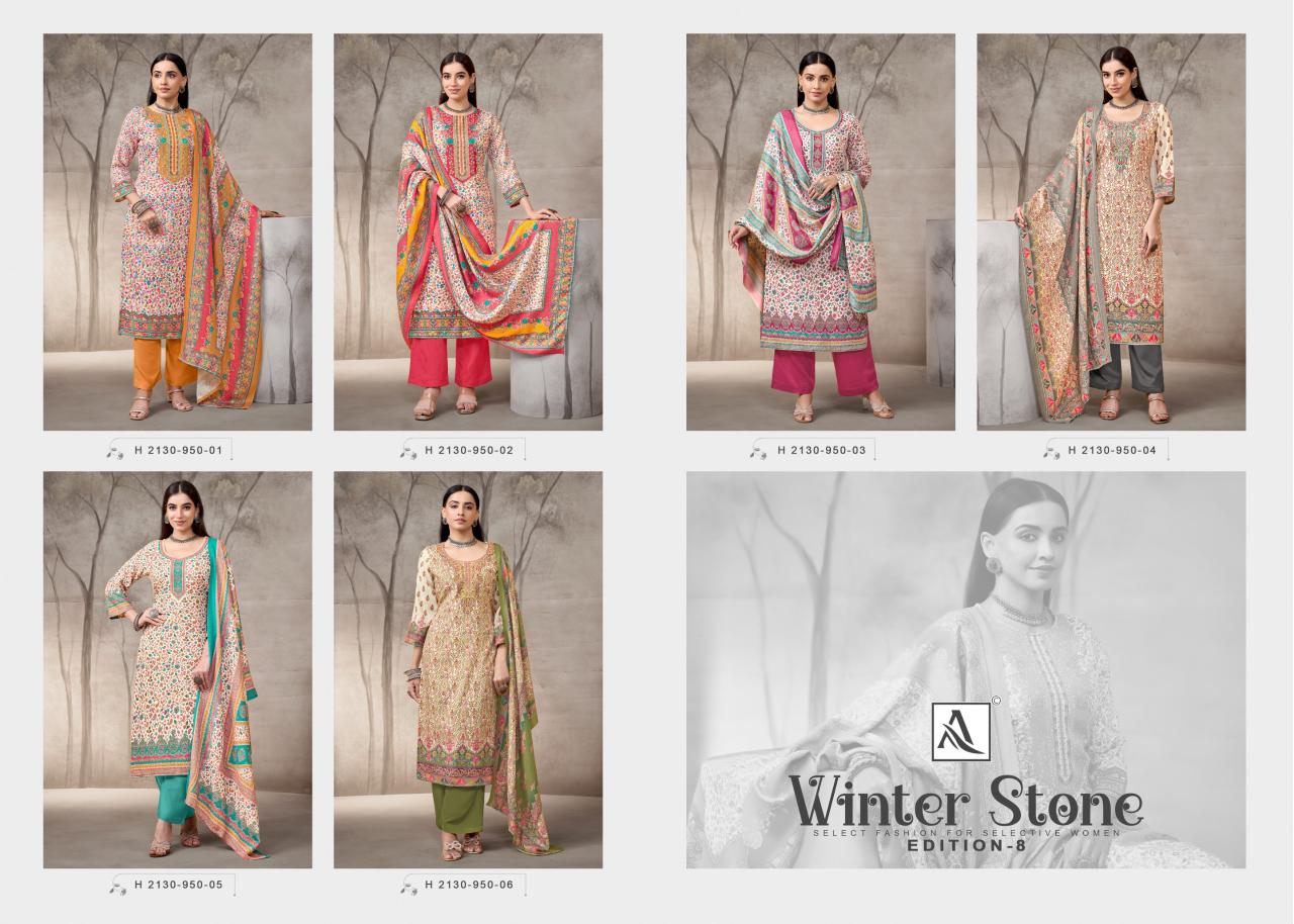 Alok Winter Stone Vol 8 catalog surat dress material wholesalers online