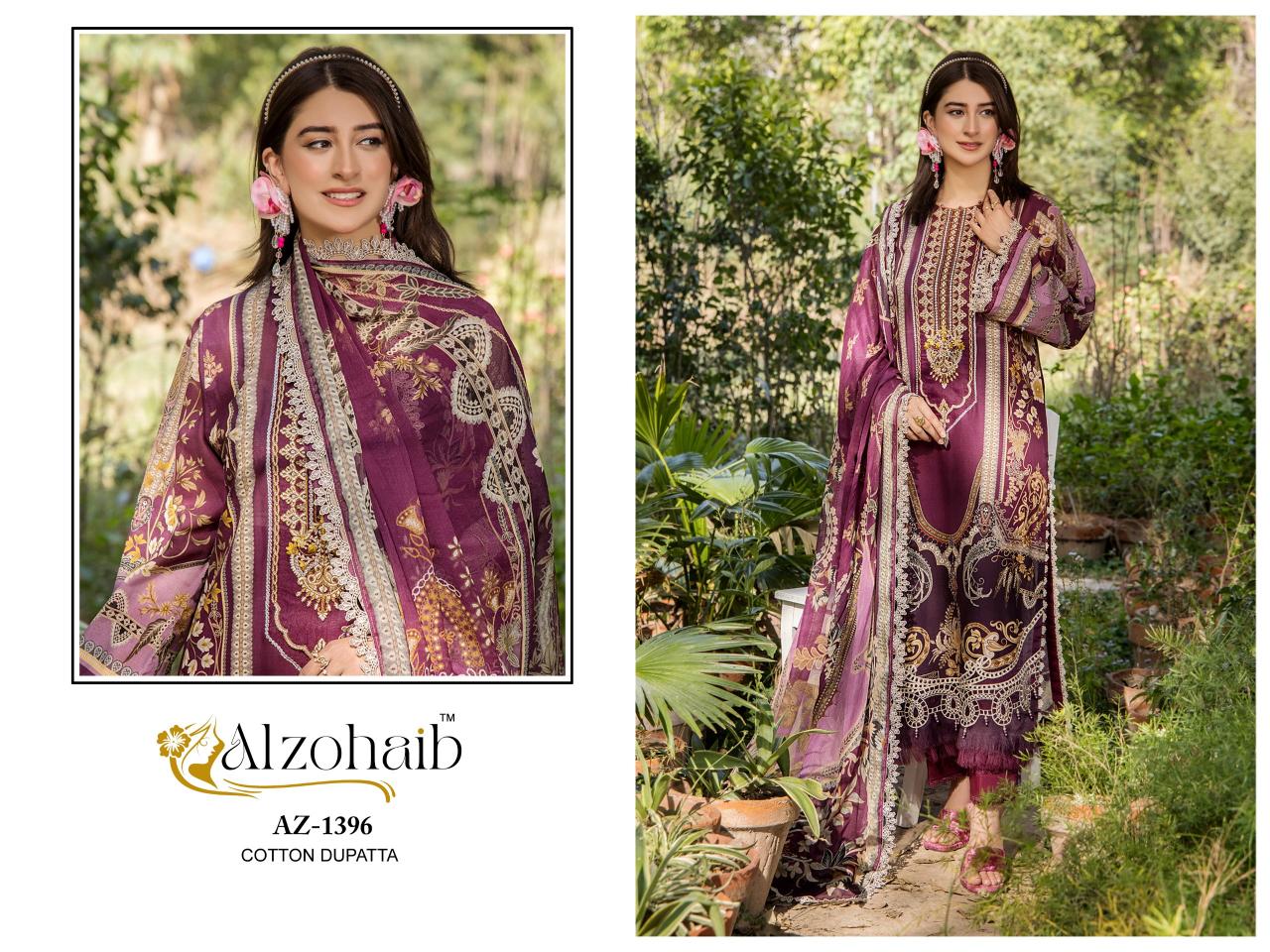 Alzohaib Az Aalsha vol 2 catalog Chiffon Dupatta pakistani suits online india wholesale