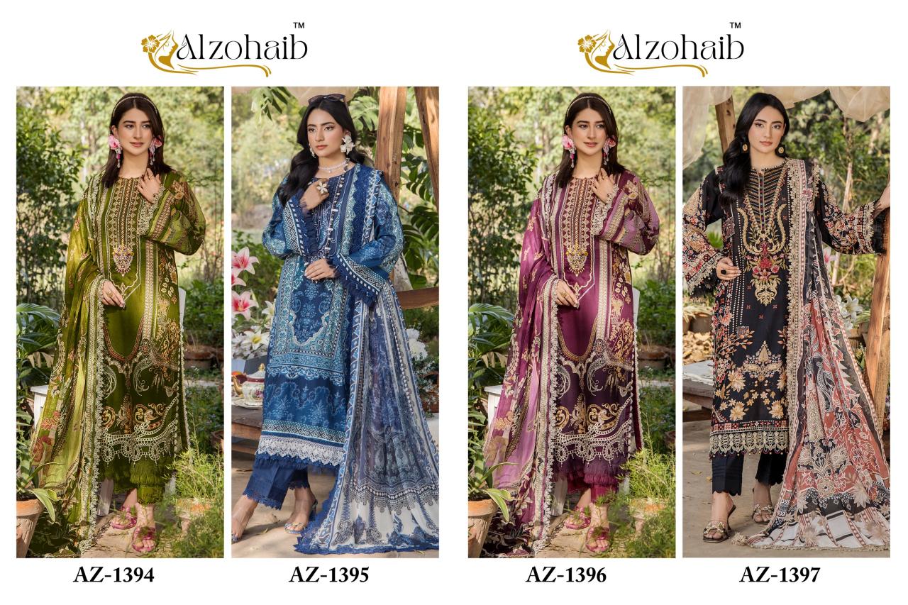 Alzohaib Az Aalsha vol 2 catalog Cotton Dupatta pakistani suits in wholesale price