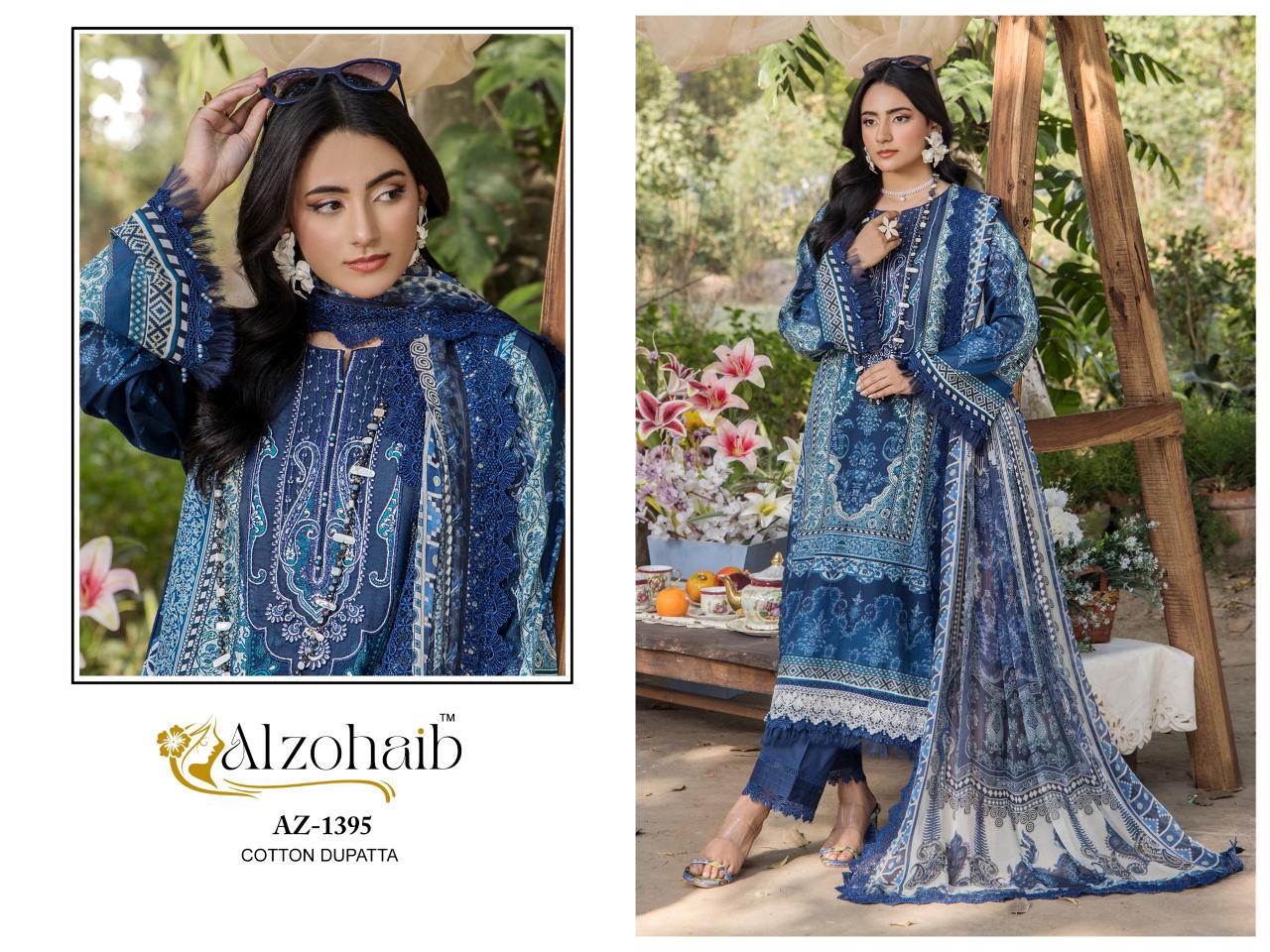 Alzohaib Az Aalsha vol 2 catalog Cotton Dupatta pakistani suits in wholesale price