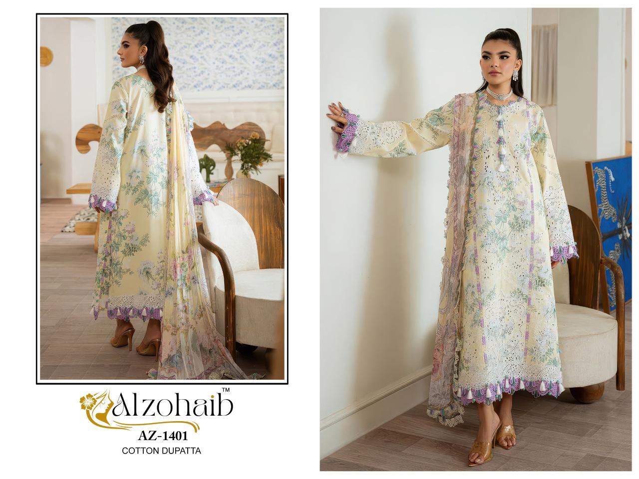 Alzohaib Az Riwayat vol 1 catalog Chiffon Dupatta pakistani suits wholesalers in mumbai