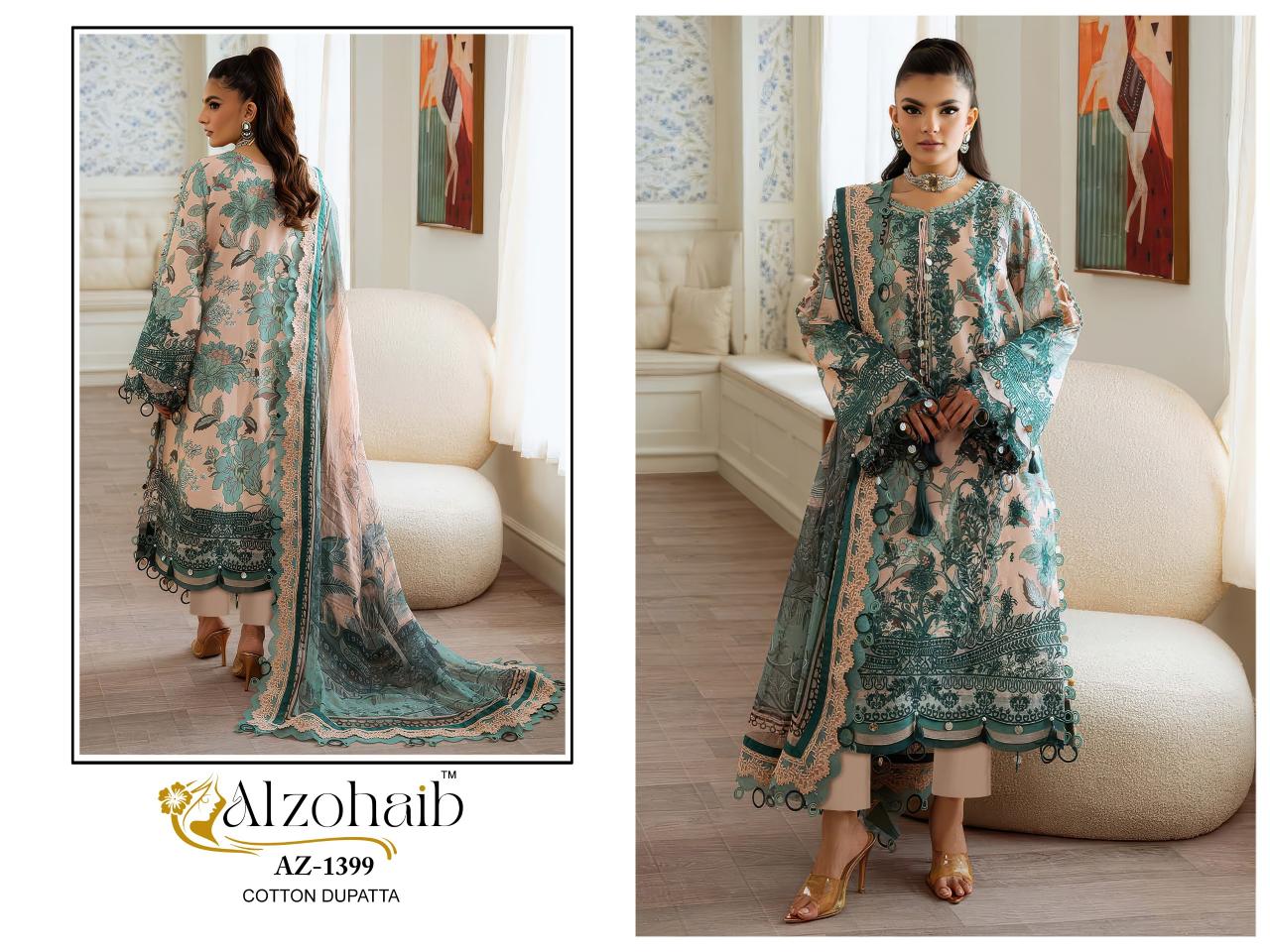 Alzohaib Az Riwayat vol 1 catalog Chiffon Dupatta pakistani suits wholesalers in mumbai