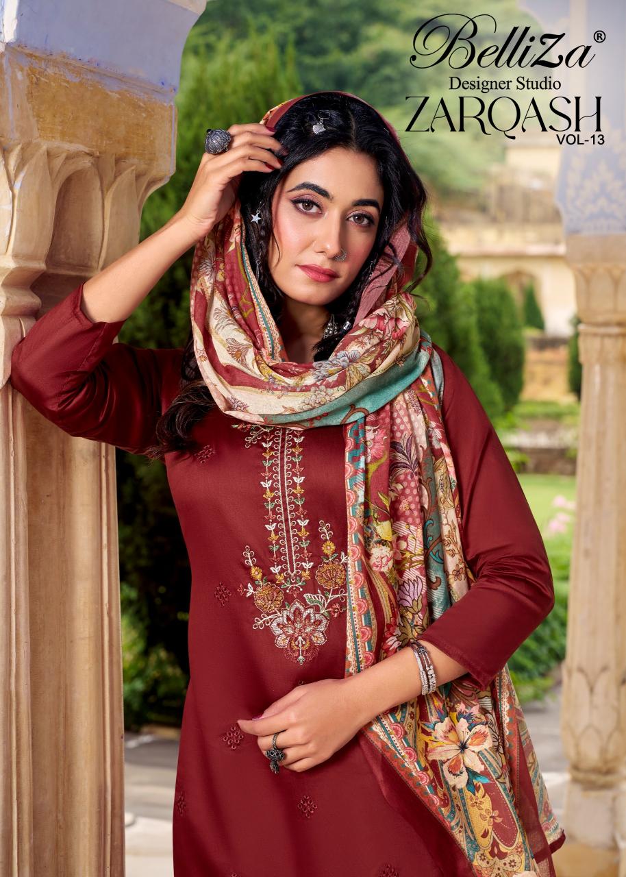 Belliza Zarqash Vol 13 catalog ladies dress material wholesalers in dadar