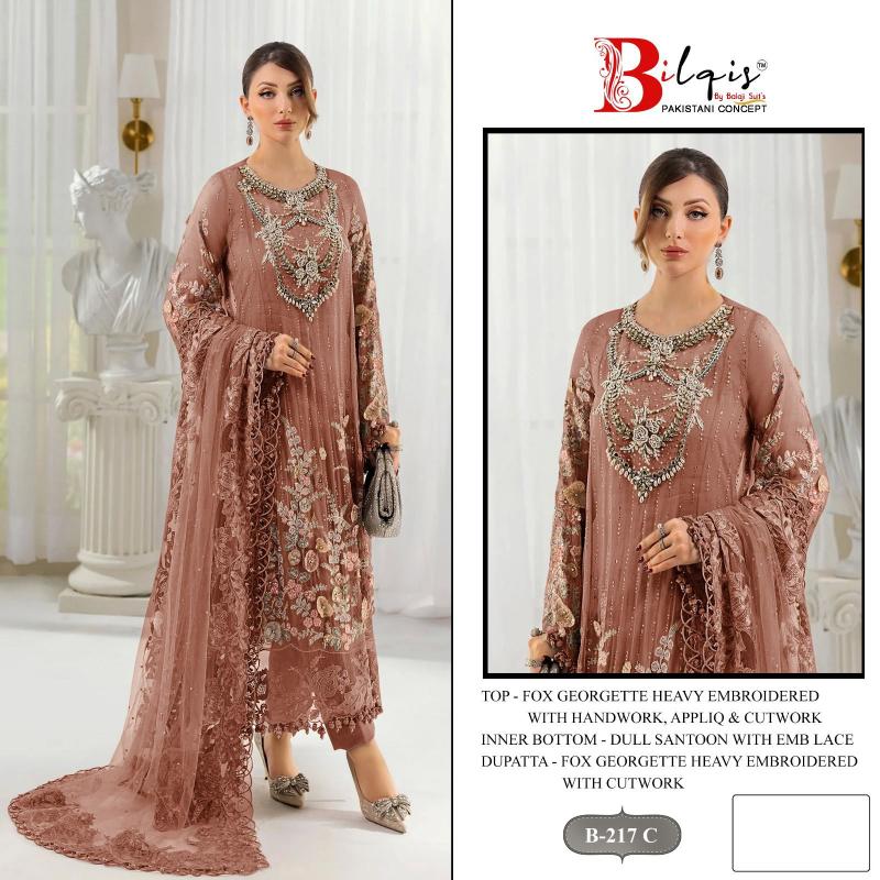 Bilqis B 217 A TO D catalog pakistani suits in wholesale price