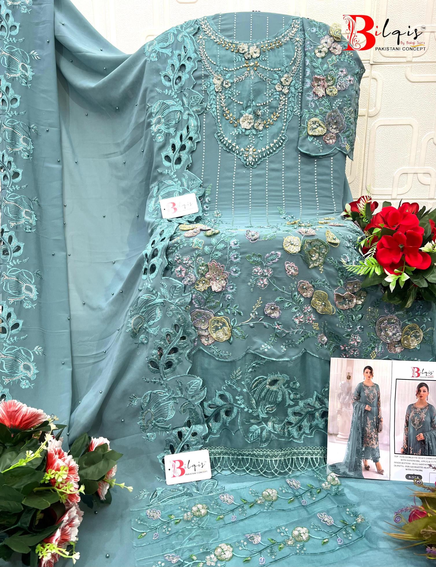 Bilqis B 217 A TO D catalog pakistani suits in wholesale price