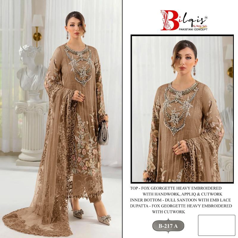 Bilqis B 217 A TO D catalog pakistani suits in wholesale price