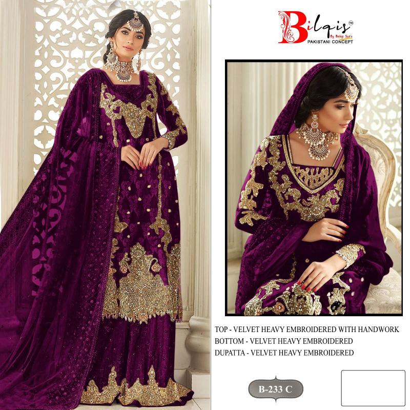 Bilqis B 233 catalog pakistani suits wholesalers in chandni chowk