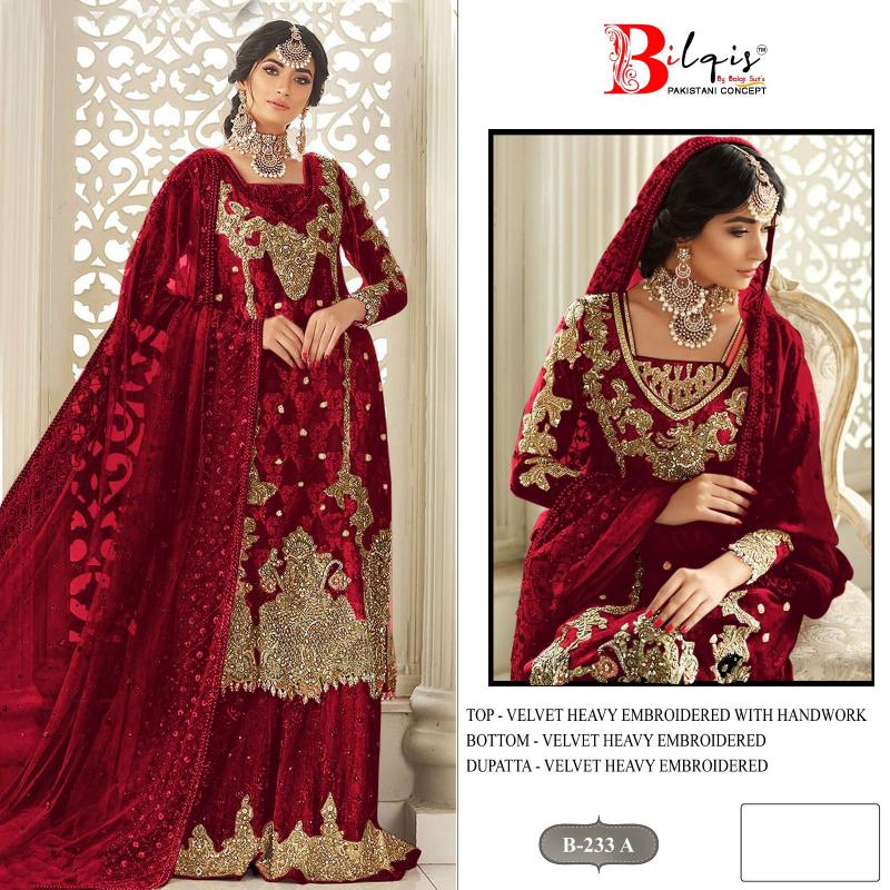 Bilqis B 233 catalog pakistani suits wholesalers in chandni chowk