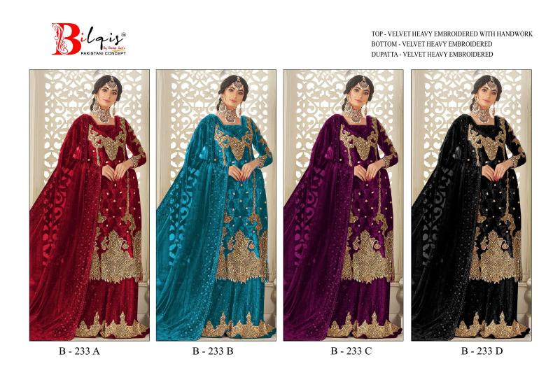 Bilqis B 233 catalog pakistani suits wholesalers in chandni chowk