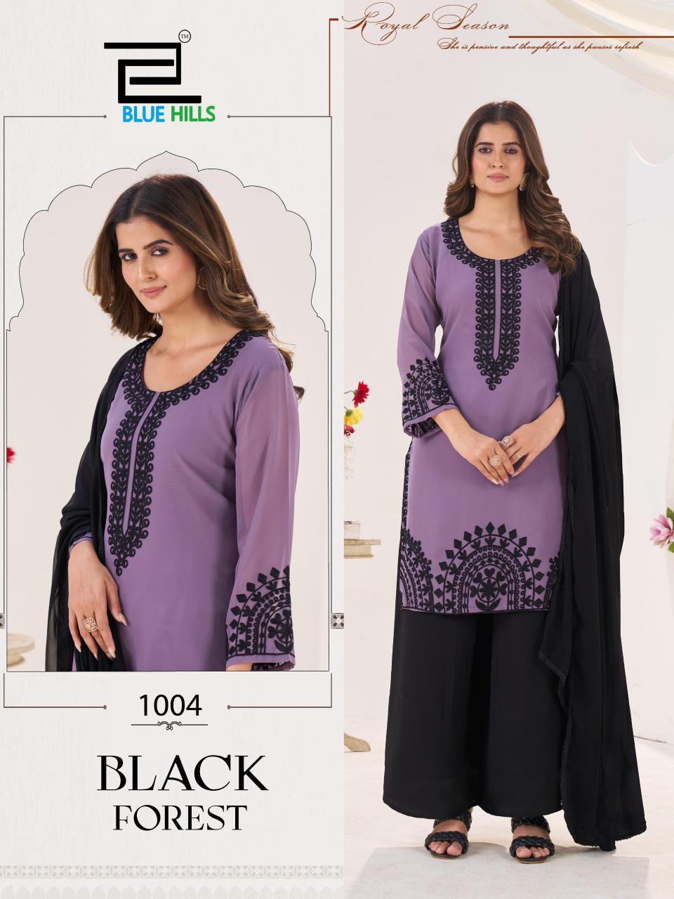 Blue Hills Black Forest catalog kurti with palazzo wholesale