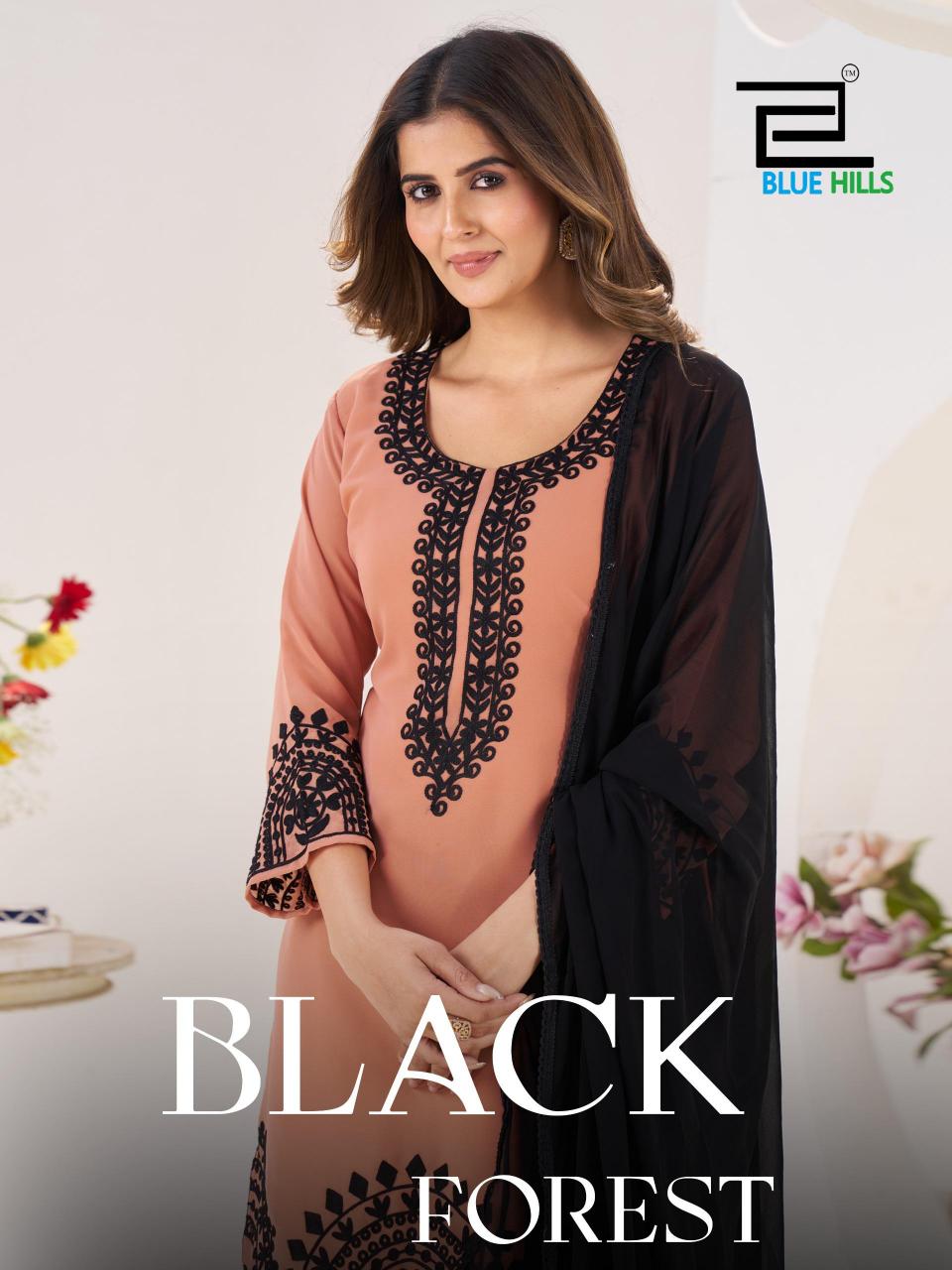 Blue Hills Black Forest catalog kurti with palazzo wholesale