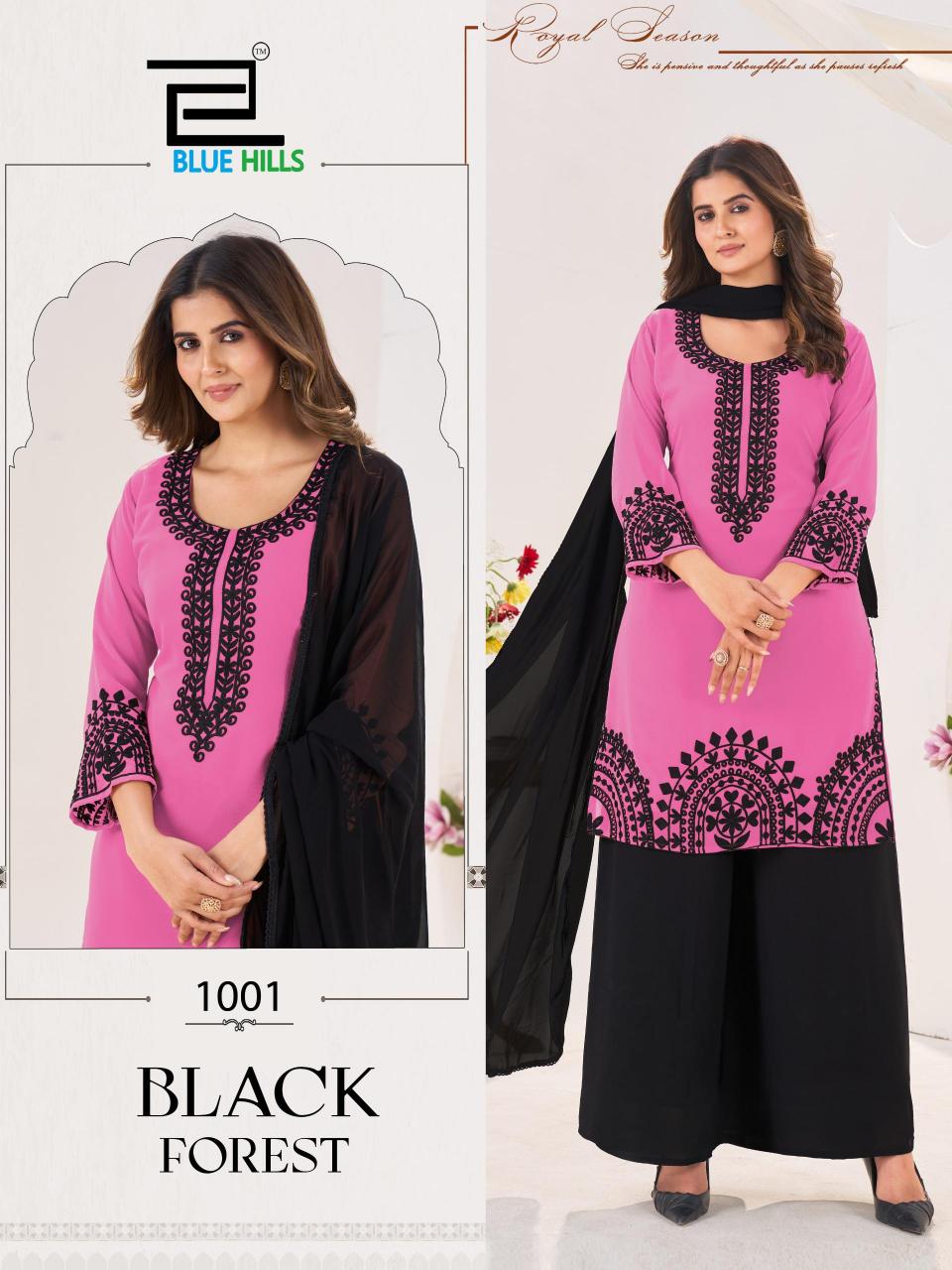 Blue Hills Black Forest catalog kurti with palazzo wholesale