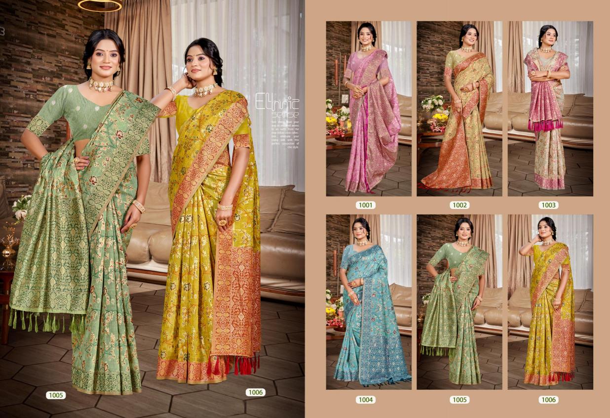 Bunawat - Anjani Cotton Sangam Prints Cotton Silk With Meena Woven Work Traditional Saree