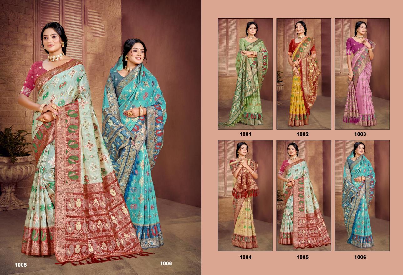 Bunawat - Apurva Cotton Sangam Prints Cotton Silk With Meena Woven Work Traditional Saree