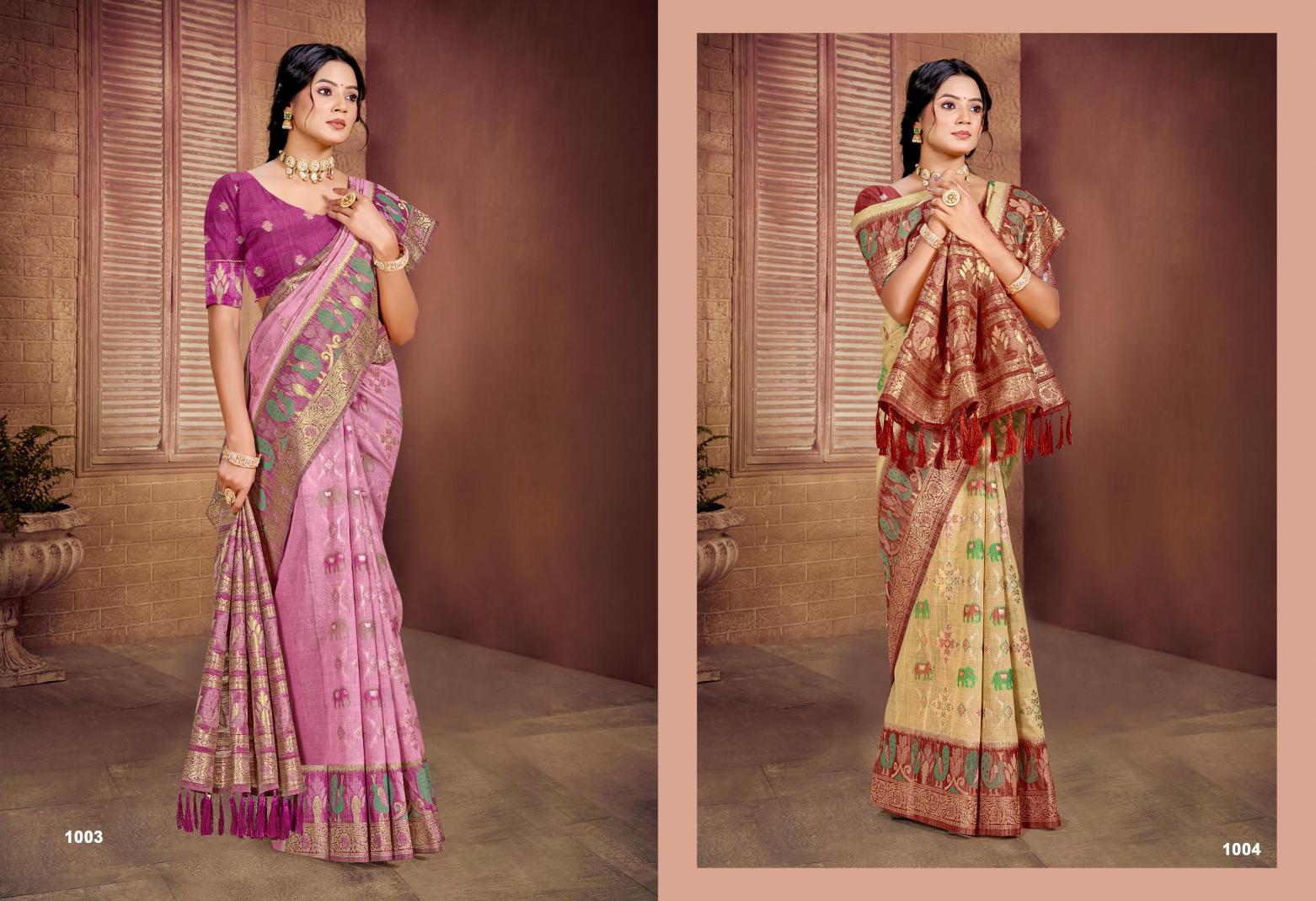 Bunawat - Apurva Cotton Sangam Prints Cotton Silk With Meena Woven Work Traditional Saree