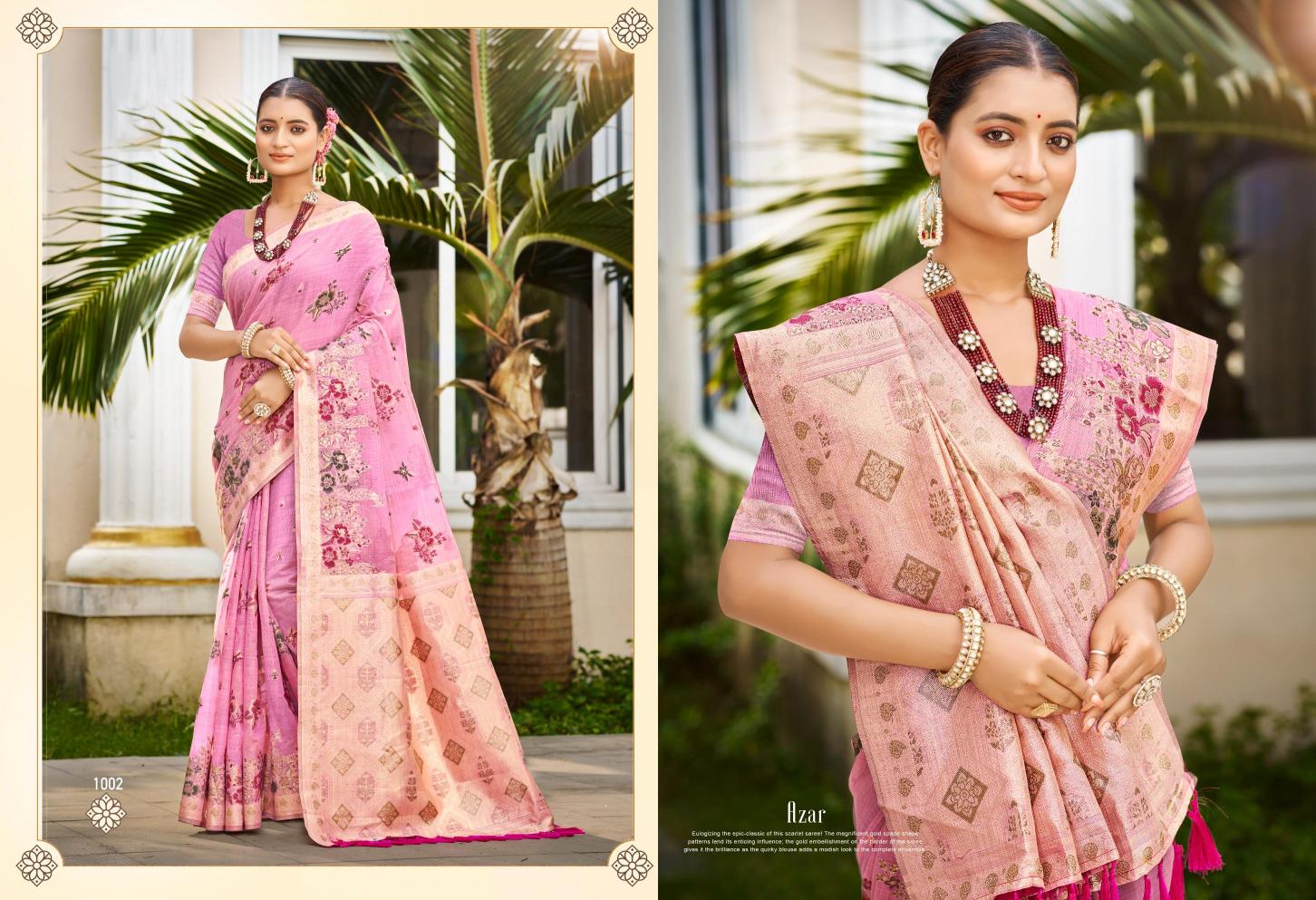 Bunawat - Gulabi Cotton Sangam Prints Cotton Silk With Meena Woven Work Traditional Saree